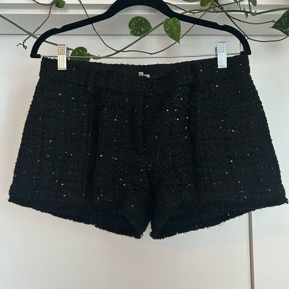 The Kooples Black Tweedy Sequins Shorts